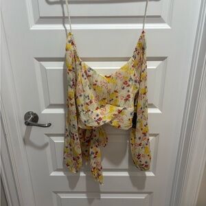 Floral Pleated Women's Top